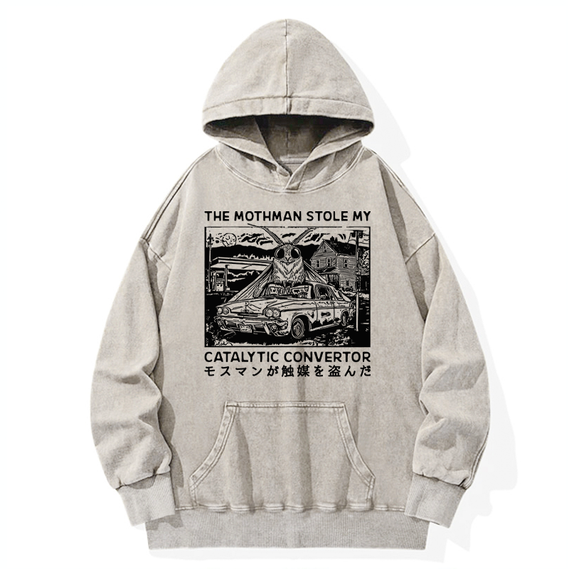 Tokyo-Tiger The Night Mothman Stole My Converter Washed Hoodie