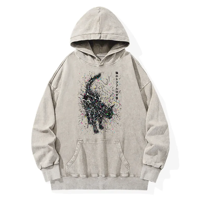 Tokyo-Tiger In The Spectrum Of Cats Washed Hoodie