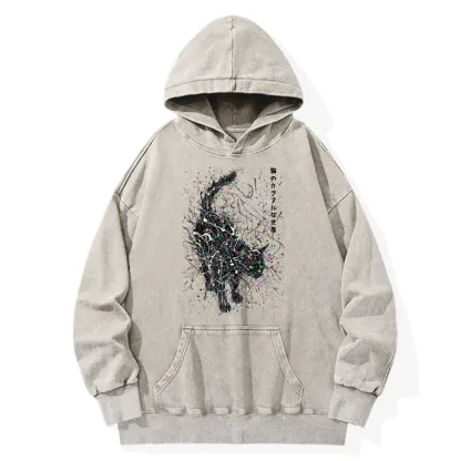 Tokyo-Tiger In The Spectrum Of Cats Washed Hoodie