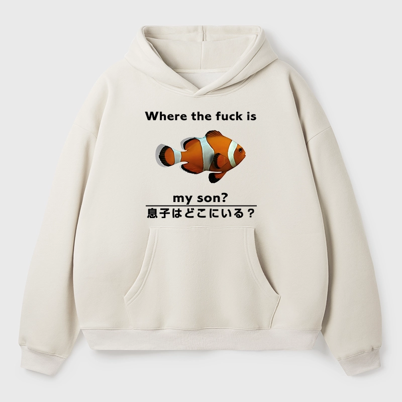 Tokyo-Tiger Fish Looking For Son Aldult Fleece Hoodie