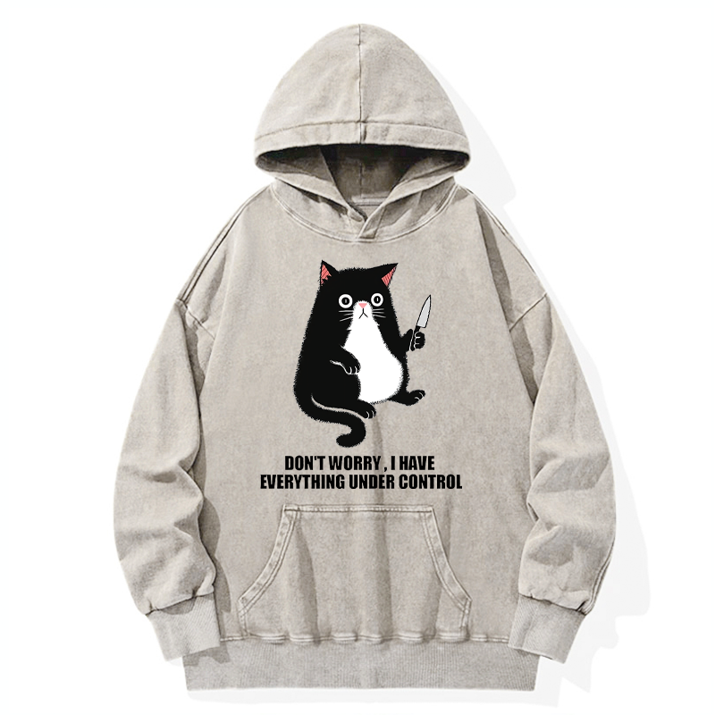 Tokyo-Tiger Cat Said Don't Worry Washed Hoodie