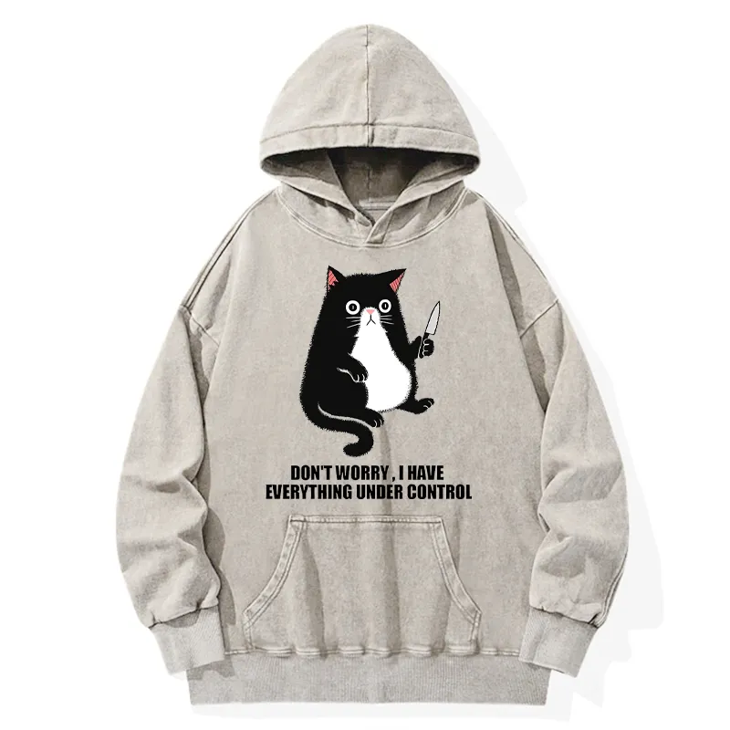 Tokyo-Tiger Cat Said Don't Worry Washed Hoodie