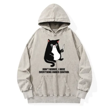 Tokyo-Tiger Cat Said Don't Worry Washed Hoodie
