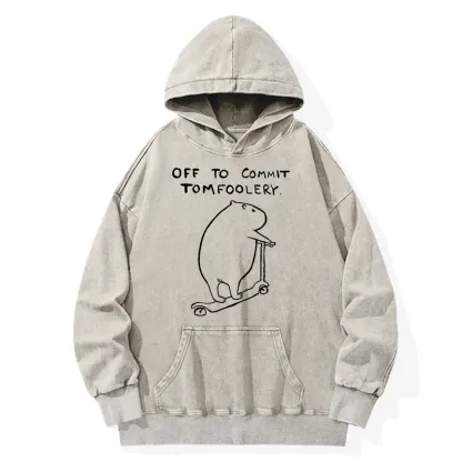 Tokyo-Tiger Capybara Is Ready To Do Something Bad Washed Hoodie