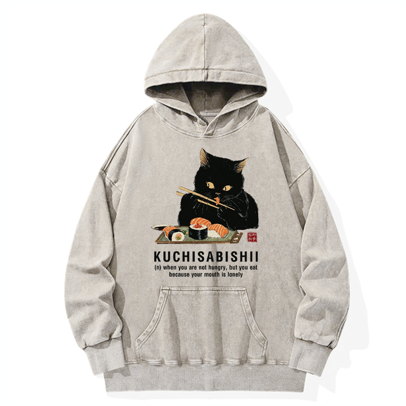 Tokyo-Tiger Cat：Not Hungry, Just Bored Washed Hoodie