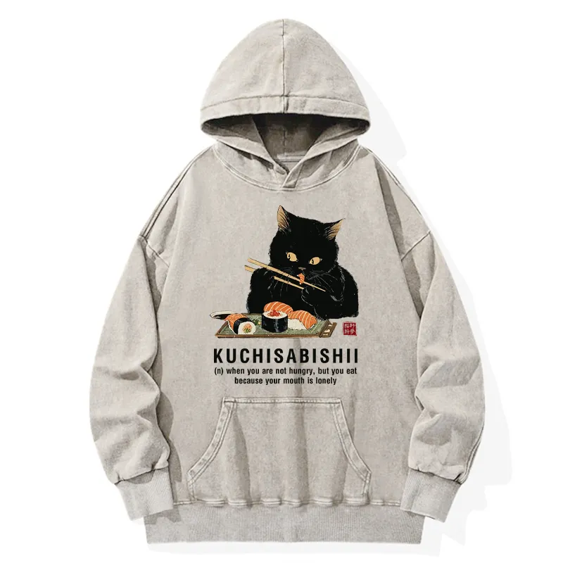 Tokyo-Tiger Cat：Not Hungry, Just Bored Washed Hoodie