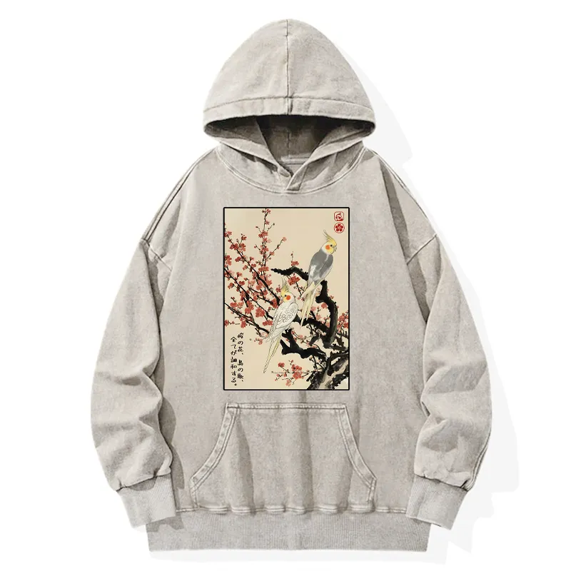 Tokyo-Tiger Whispers of Silent Blossoms Washed Hoodie