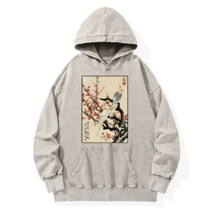 Tokyo-Tiger Whispers of Silent Blossoms Washed Hoodie