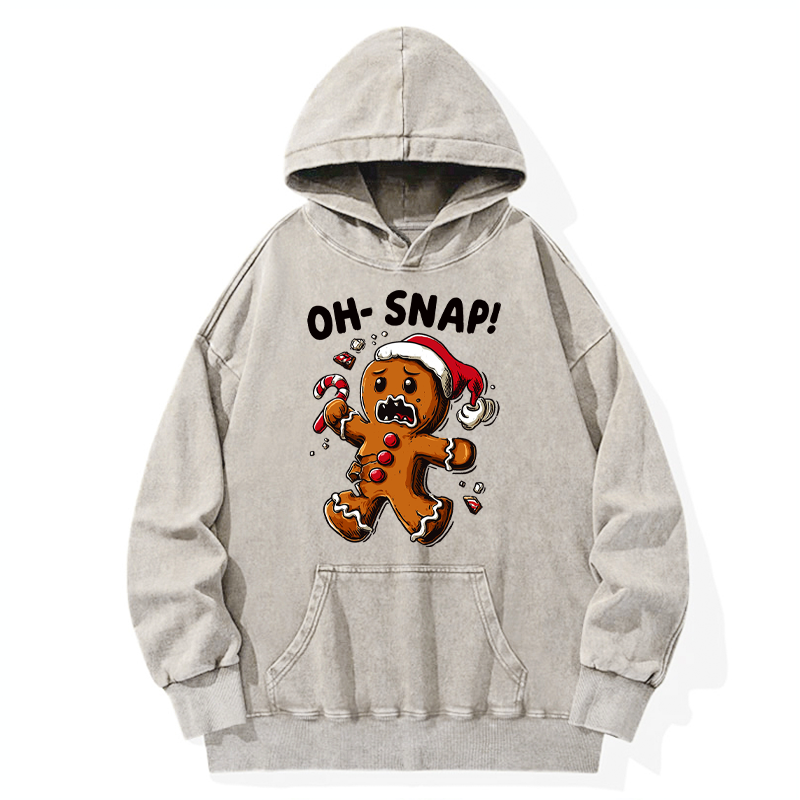 Tokyo-Tiger Oh Snap The Gingerbread Man's Christmas Chaos Washed Hoodie
