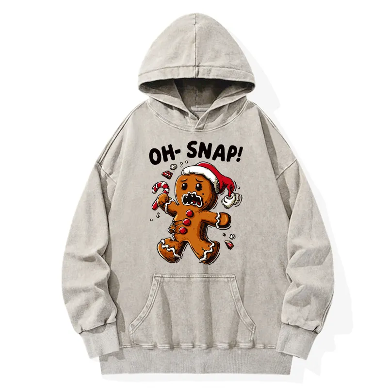 Tokyo-Tiger Oh Snap The Gingerbread Man's Christmas Chaos Washed Hoodie