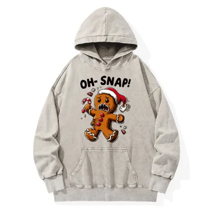 Tokyo-Tiger Oh Snap The Gingerbread Man's Christmas Chaos Washed Hoodie