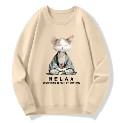Tokyo-Tiger Zen Cat Relaxation，Everything's Out Of Control Classic Sweatshirt