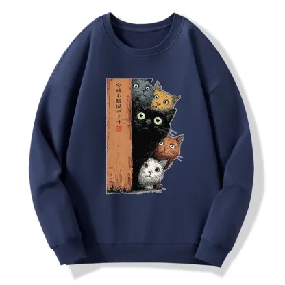 Tokyo-Tiger Five Cats Are Watching You Classic Sweatshirt