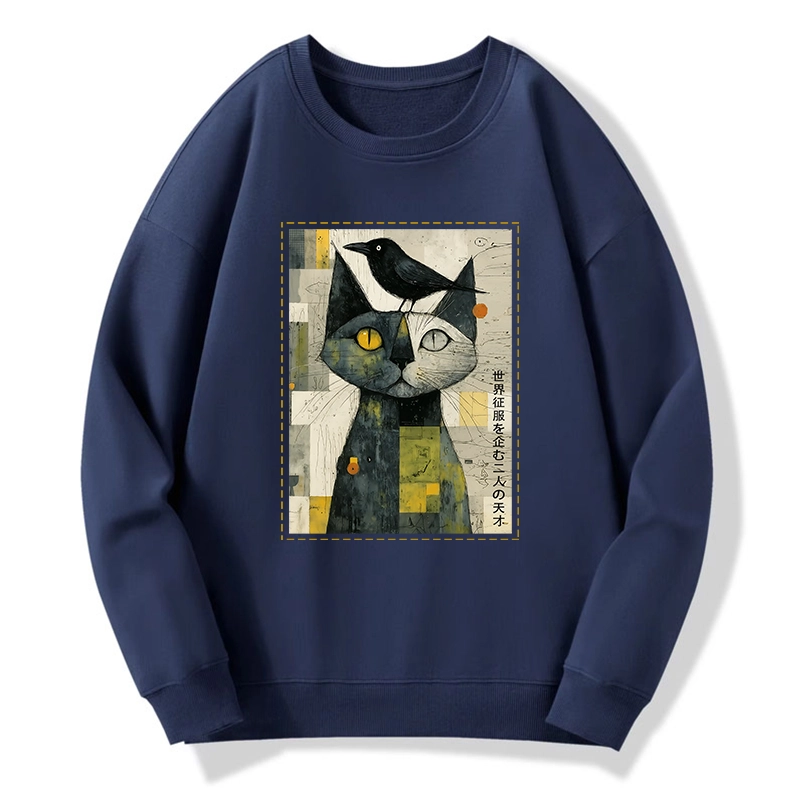 Tokyo-Tiger The Cat And The Crow Are Planning To Rule The World Classic Sweatshirt