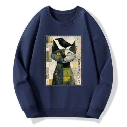 Tokyo-Tiger The Cat And The Crow Are Planning To Rule The World Classic Sweatshirt