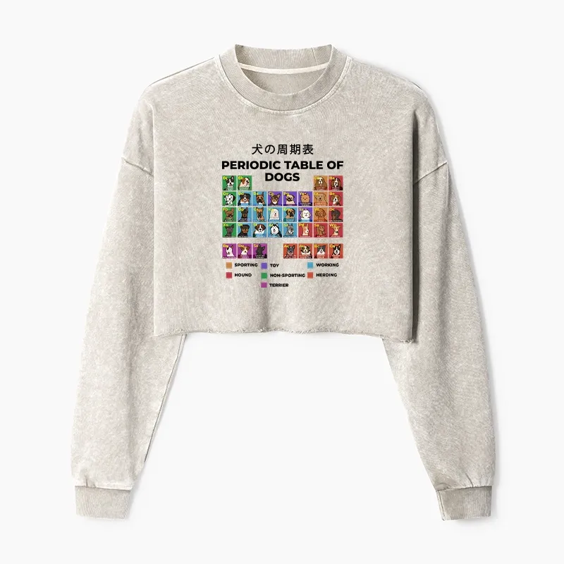 Tokyo-Tiger Periodic Table Of Dogs Washed Crop Sweatshirt