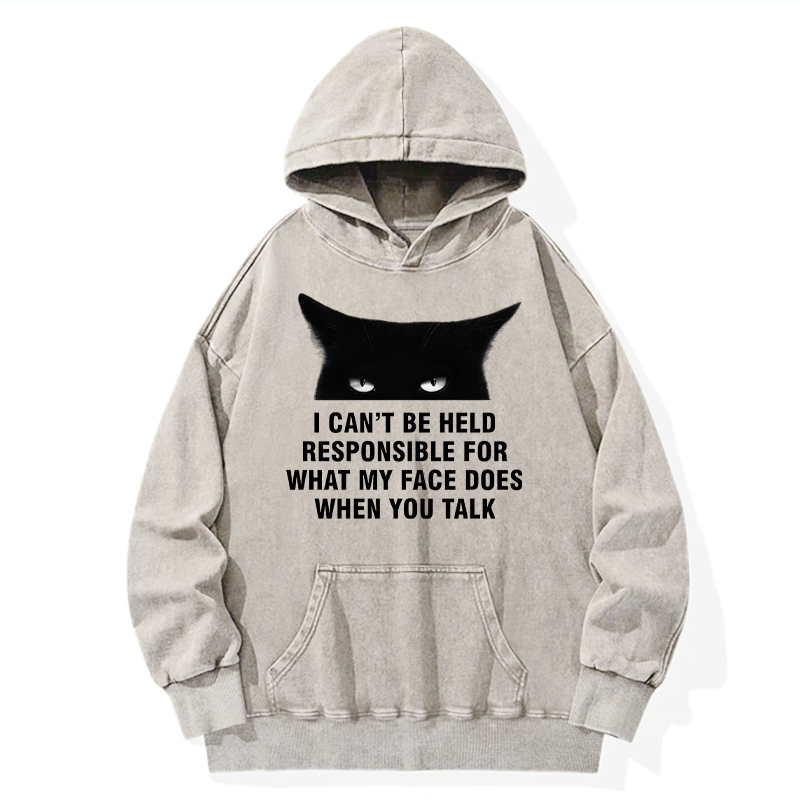 Tokyo-Tiger Cat Expression Management Washed Hoodie