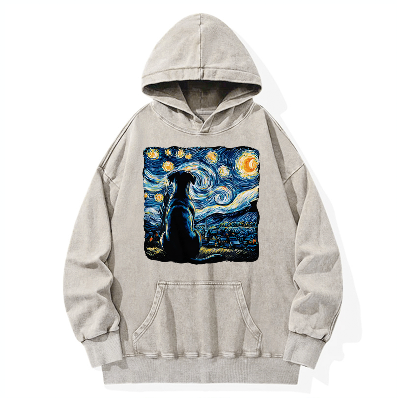 Tokyo-Tiger Starry Night Dog Washed Hoodie