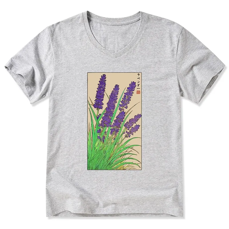 Tokyo-Tiger Japanese Lavender V-Neck Classic T-Shirt