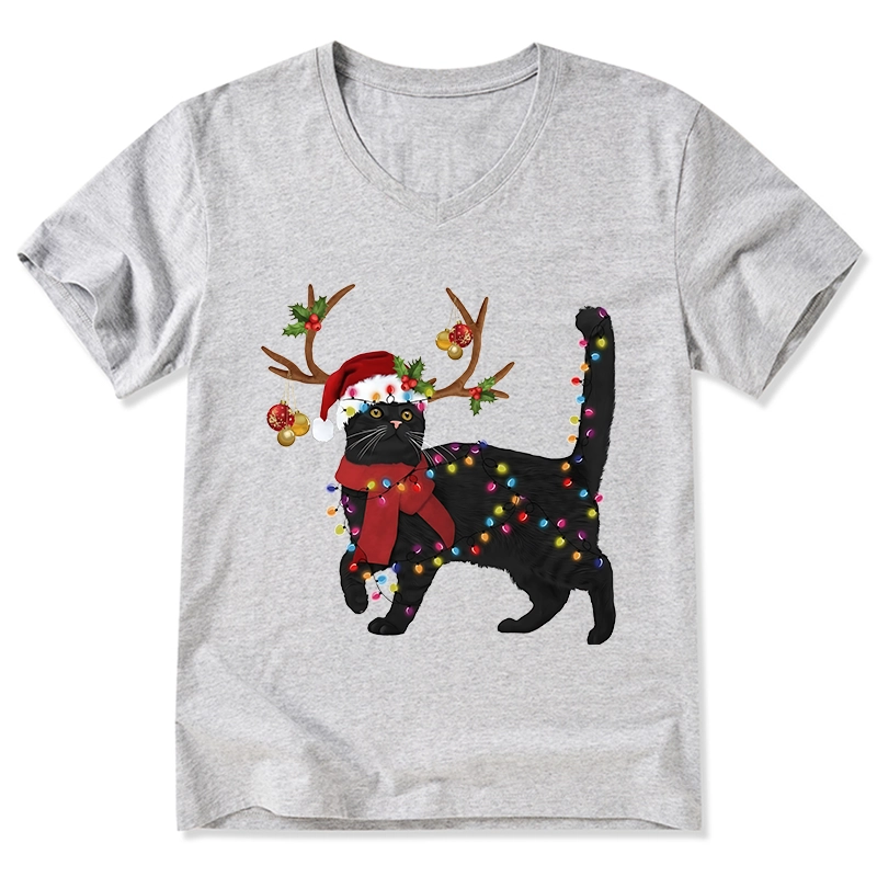 Tokyo-Tiger Christmas Black Cat V-Neck Classic T-Shirt