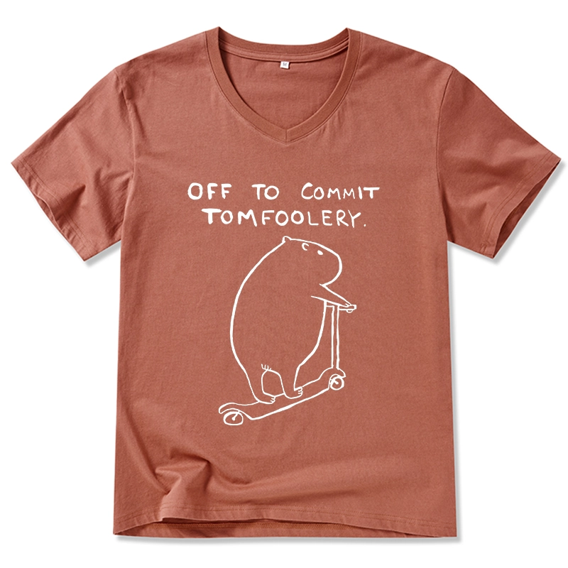 Tokyo-Tiger Capybara Is Ready To Do Something Bad V-Neck Classic T-Shirt