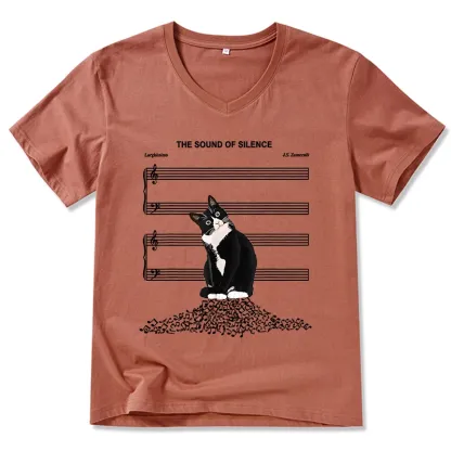 Tokyo-Tiger The Sound Of Silence Cow V-Neck Classic T-Shirt