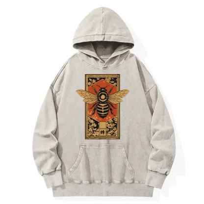 Tokyo-Tiger Japanese Bee Art Washed Hoodie