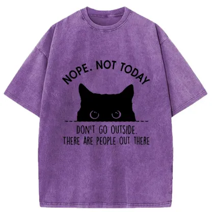 Tokyo-Tiger Introverted Cats Can't Go Outside Washed T-Shirt