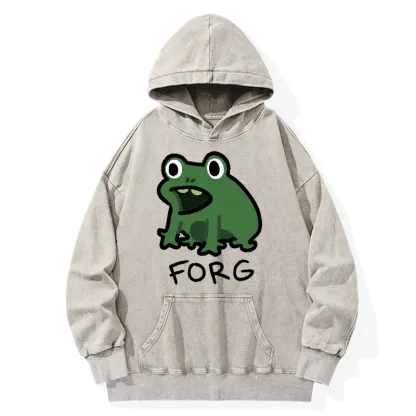 Tokyo-Tiger Funny Forg Japan Washed Hoodie