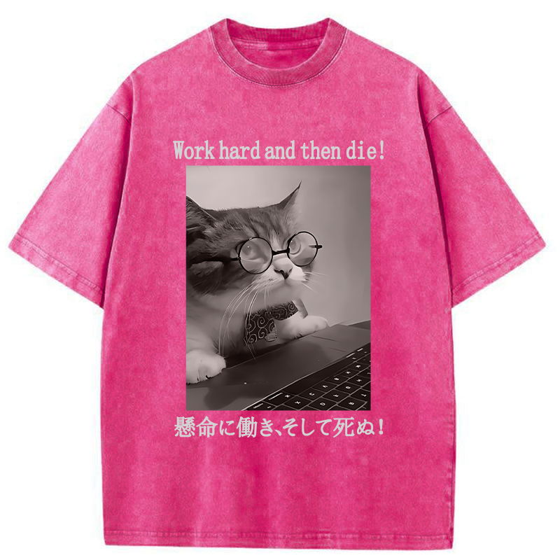 Tokyo-Tiger Work Hard And Then Die Washed T-Shirt