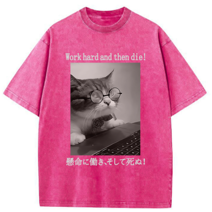 Tokyo-Tiger Work Hard And Then Die Washed T-Shirt