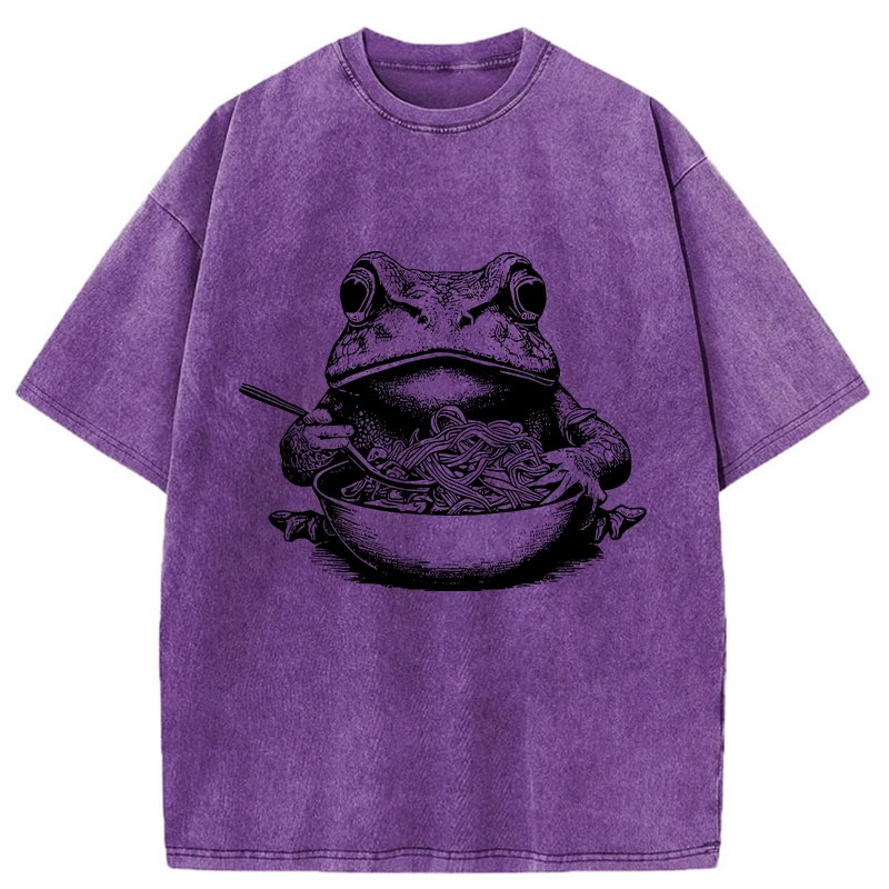 Tokyo-Tiger Obsessed With Ramen Frog Washed T-Shirt