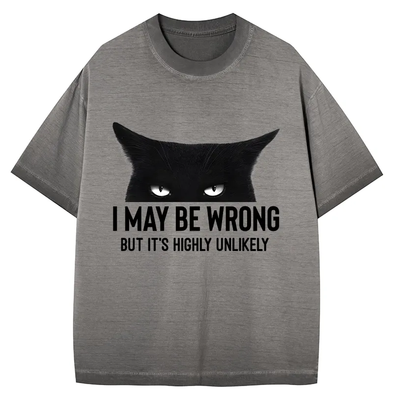 Tokyo-Tiger Cat Can Do No Wrong Gradient Washed T-Shirt