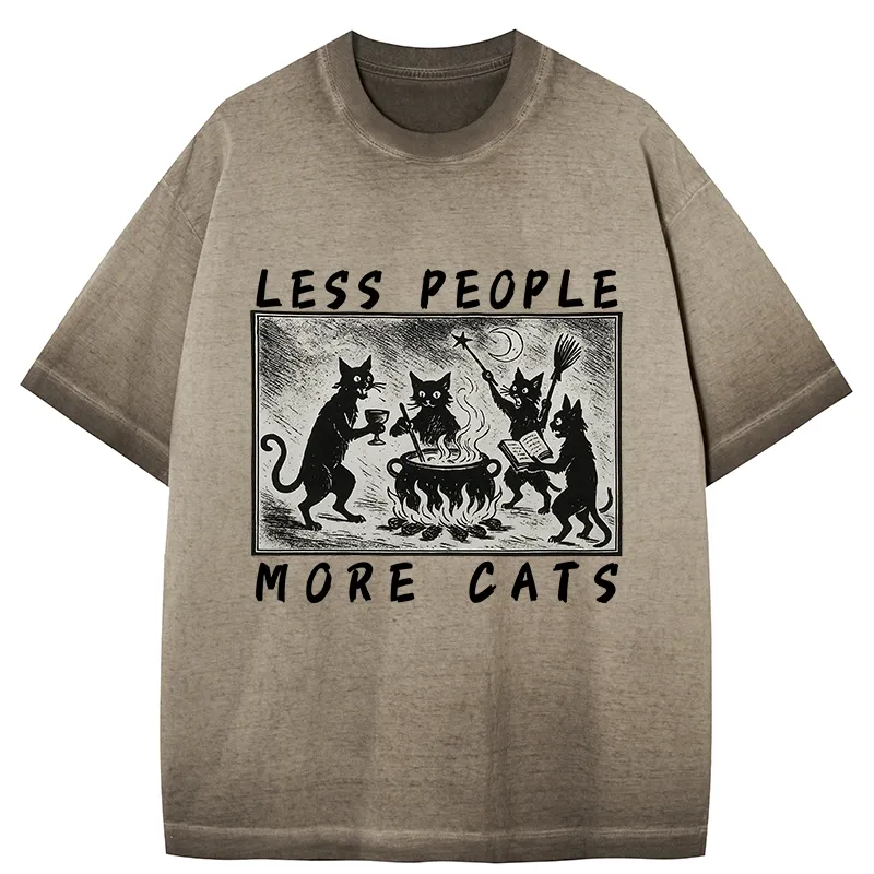 Tokyo-Tiger Cat Sacrifice Ceremony Gradient Washed T-Shirt