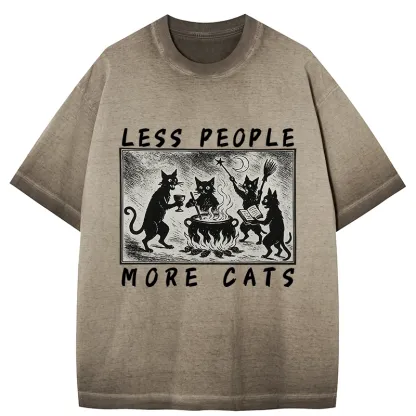 Tokyo-Tiger Cat Sacrifice Ceremony Gradient Washed T-Shirt