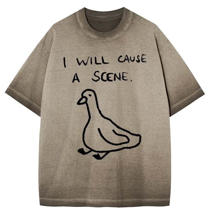 Tokyo-Tiger Stupid Goose Funny Japan Retro Gradient Washed T-Shirt