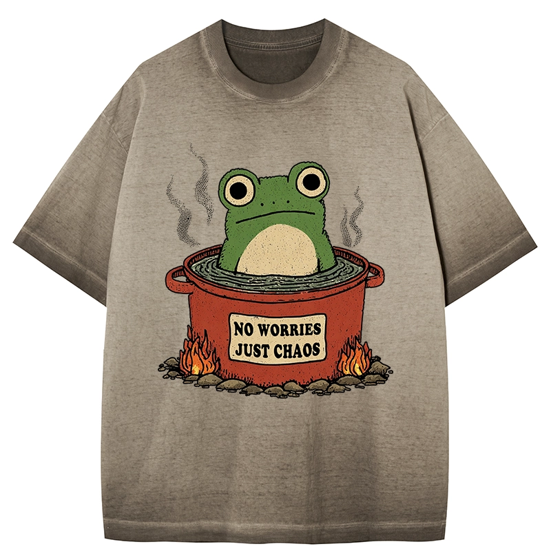 Tokyo-Tiger Frog：No Worries，Just Chaos Gradient Washed T-Shirt