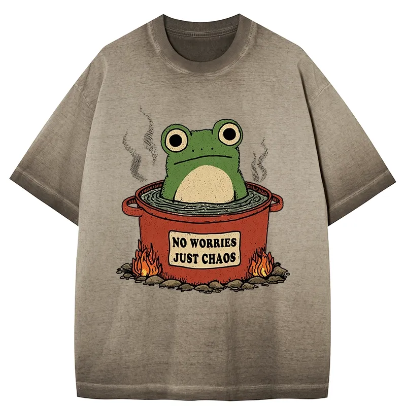 Tokyo-Tiger Frog：No Worries，Just Chaos Gradient Washed T-Shirt