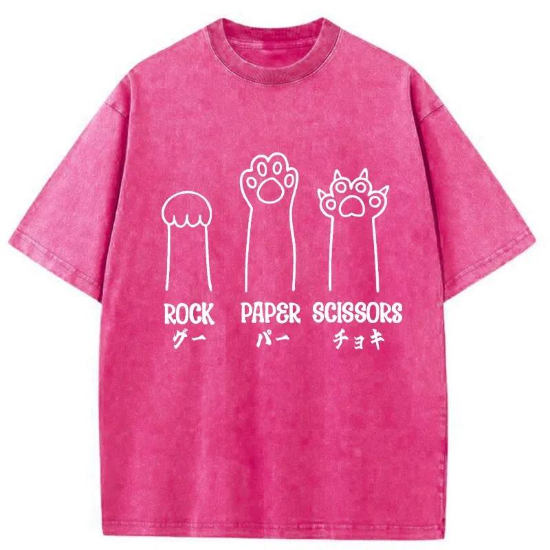 Tokyo-Tiger Rock Paper Scissors Washed T-Shirt