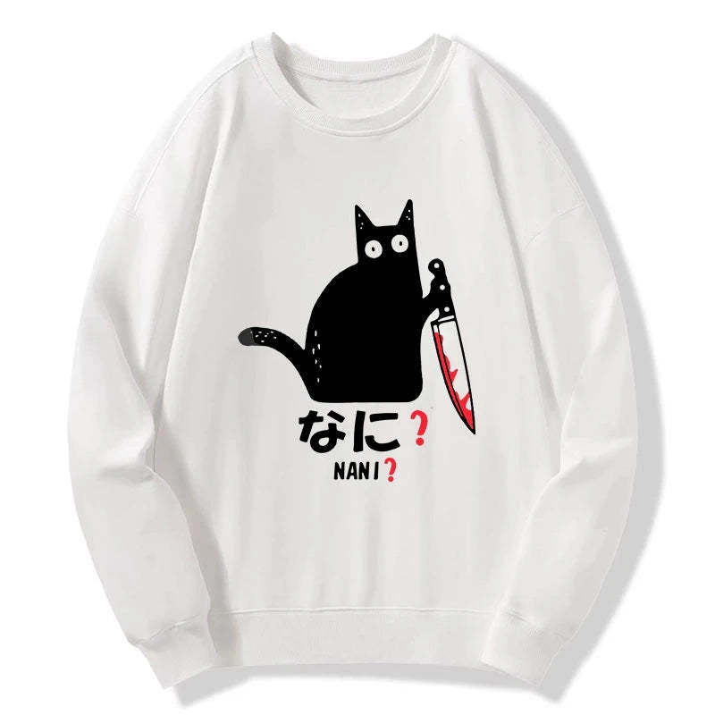 Tokyo-Tiger A Puzzled Cat Holding A Knife Sweatshirt Sale