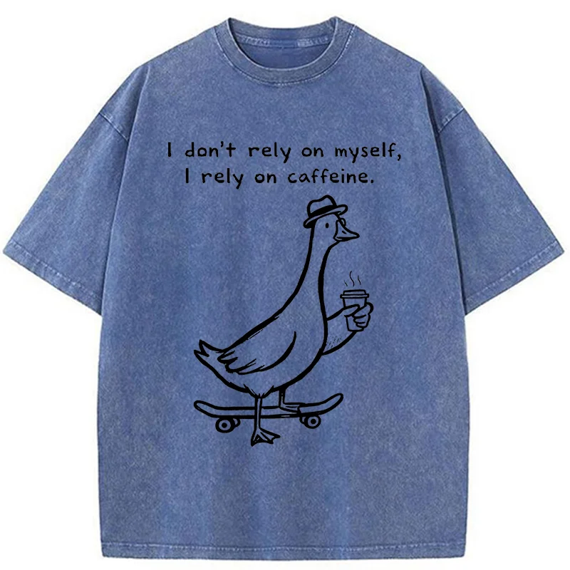 Tokyo-Tiger Goose Depends On Coffee Washed T-Shirt