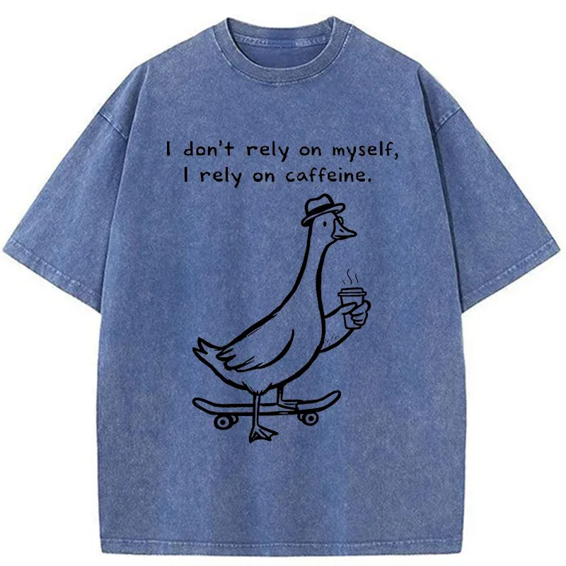 Tokyo-Tiger Goose Depends On Coffee Washed T-Shirt