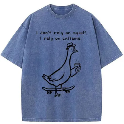 Tokyo-Tiger Goose Depends On Coffee Washed T-Shirt