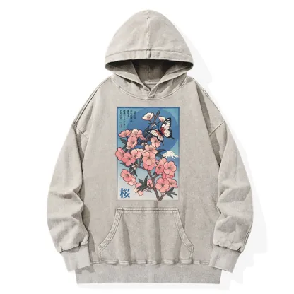 Tokyo-Tiger Ukiyoe Japanese Cherry blossoms Poster Washed Hoodie