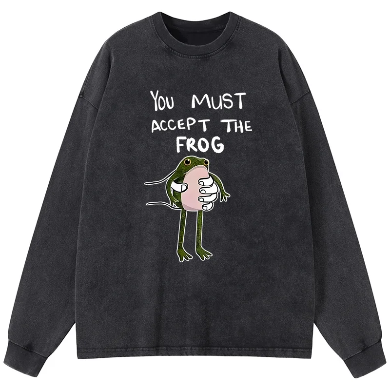 Tokyo-Tiger Accept This Frog Washed Long Sleeve T-Shirt