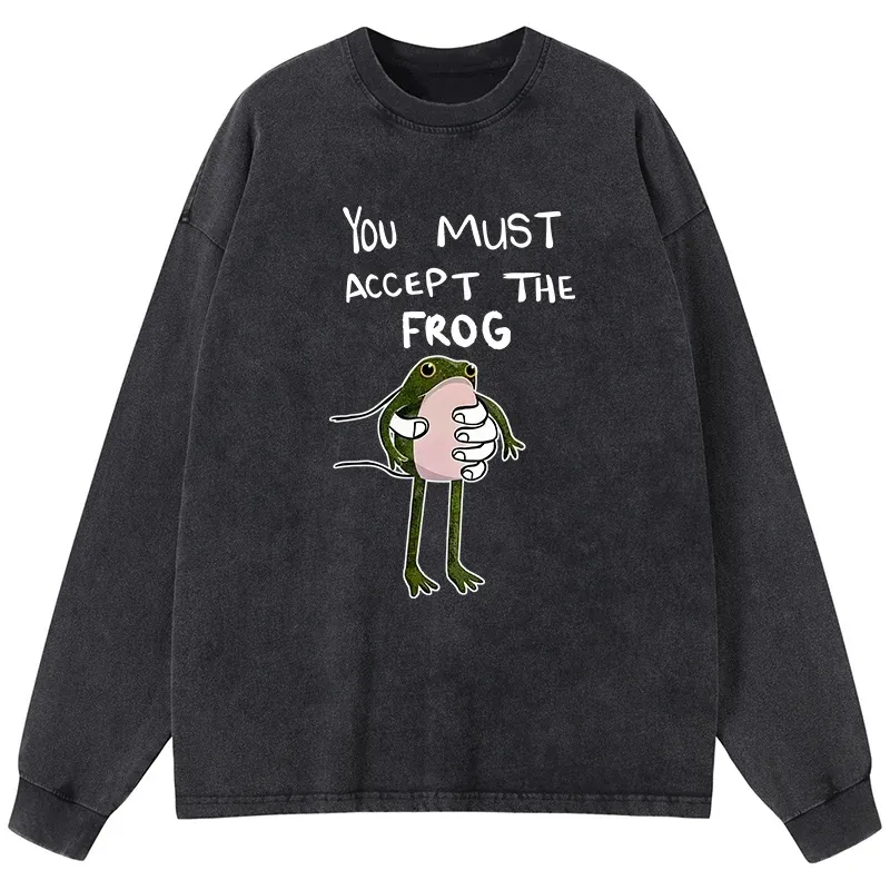 Tokyo-Tiger Accept This Frog Washed Long Sleeve T-Shirt