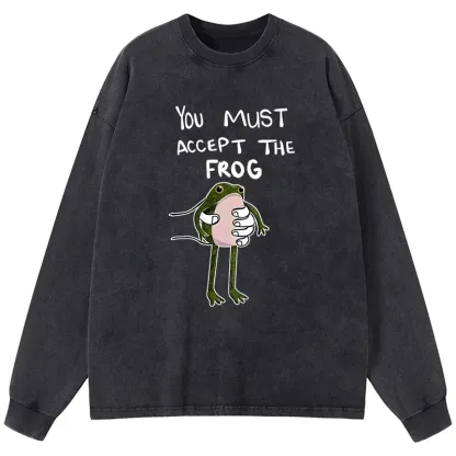Tokyo-Tiger Accept This Frog Washed Long Sleeve T-Shirt