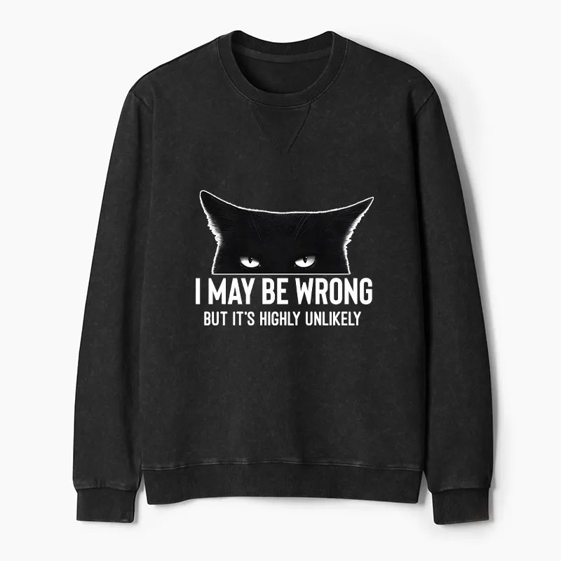 Tokyo-Tiger Cat Can Do No Wrong Washed Terry Sweatshirt