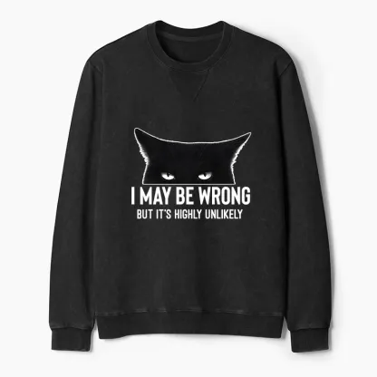 Tokyo-Tiger Cat Can Do No Wrong Washed Terry Sweatshirt