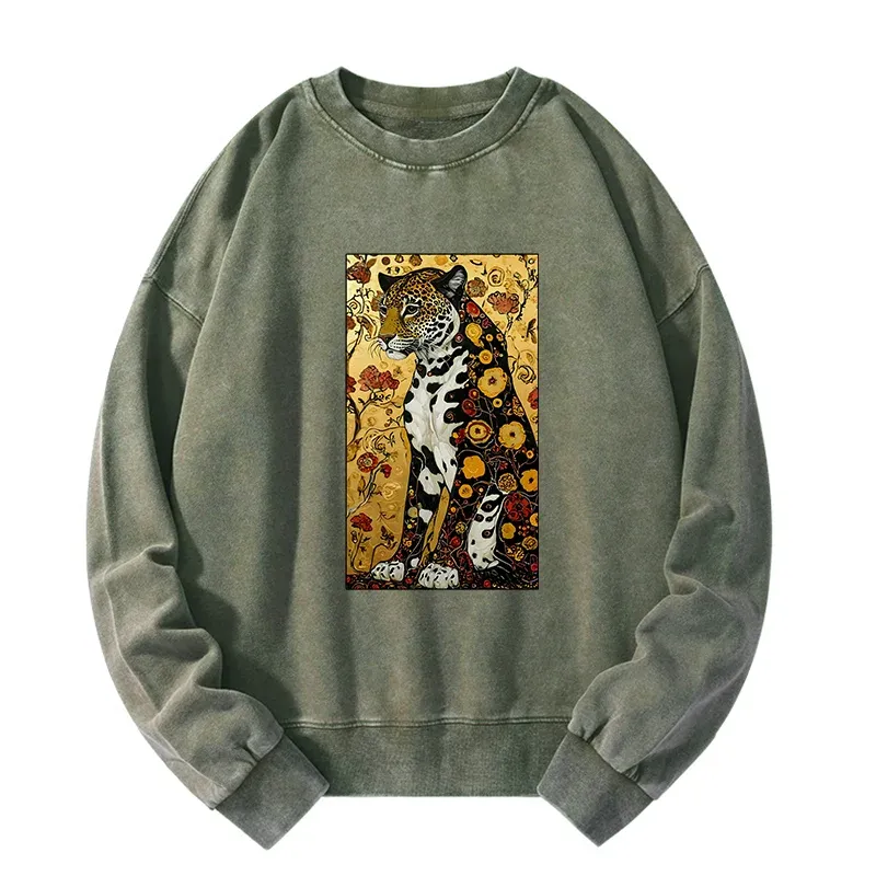 Tokyo-Tiger Magnificent Leopard Washed Sweatshirt